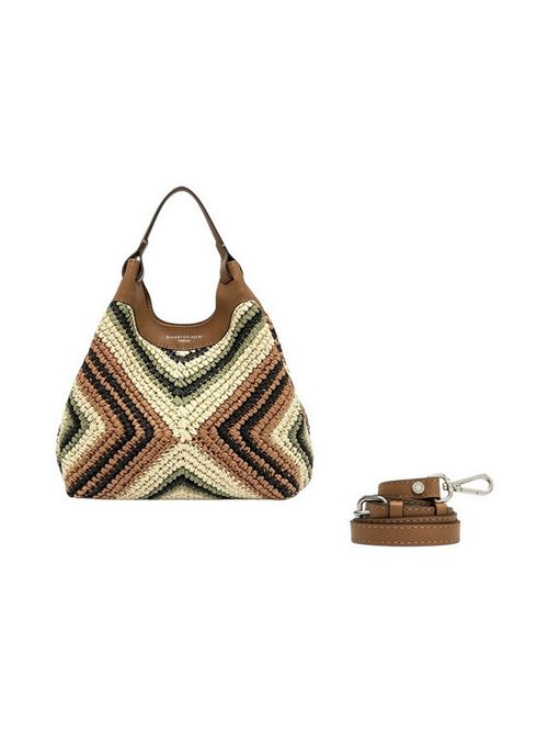 borsa donna dua media in paglia intrecciata multicolor